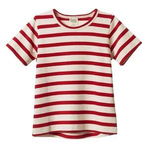 Nature Baby River Tee - Oatmeal/Red Sailor Stripe size 2 year nwt